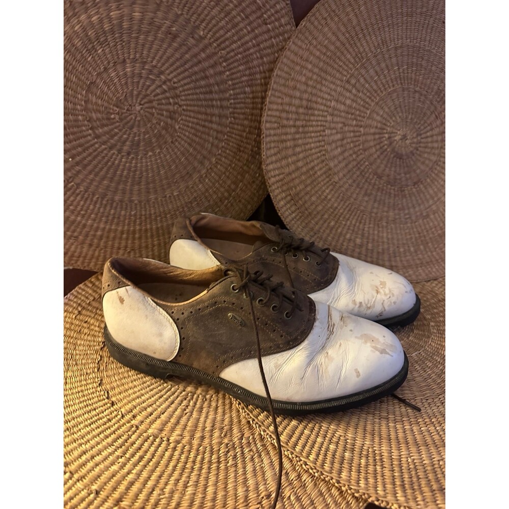 Footjoy Men's Leather Oxford Saddle Spiked Golf Shoes